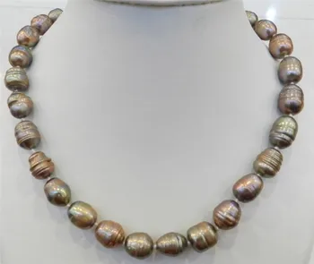 

Free shopping! 10-11MM CHAMPAGNE NATURAL TAHITIAN PEARL NECKLACE 18" AAA