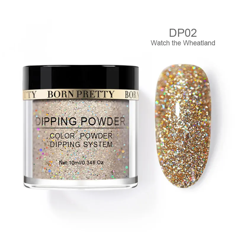 BORN PRETTY 10ml Shiny Glitter Nail Art Powder Dipping System Mirror Effect Shimmer Glitter Nail Decoration Manicure Nail Art - Цвет: BP-DP02