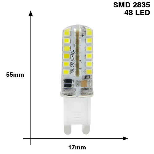 10 шт./лот светодиодный G9 лампа AC 220V G9 светодиодный лампы SMD2835 3014 48 64 104 светодиодный s лампада светодиодный светильник лампы 360 градусов заменить люстра светильник - Испускаемый цвет: G9 220V 2835 48L