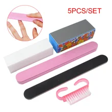 5 шт./компл. маникюрные инструменты комплект прямоугольный Пилочки для ногтей кисть для укладки волос DIY Инструменты для ногтей, OA66