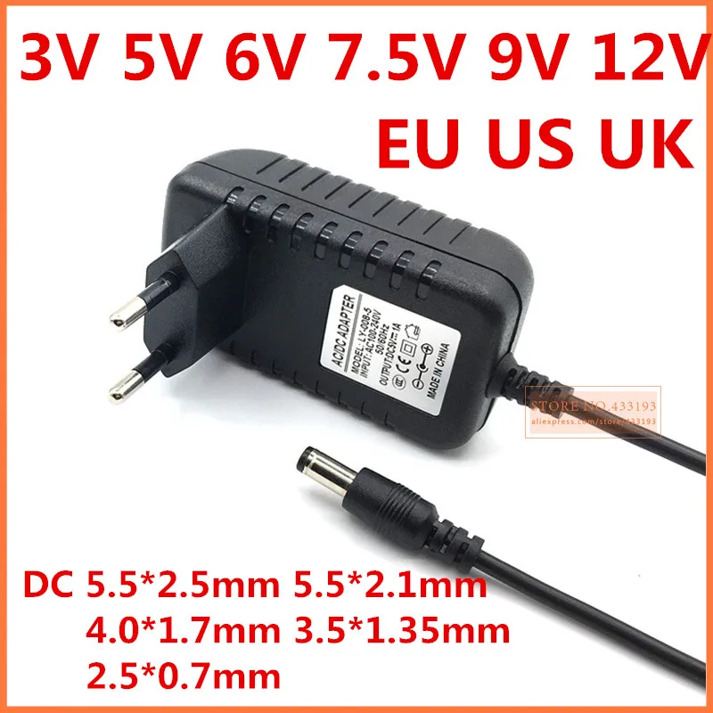 

AC 110-240V DC 5V 6V 9V 12V 1A 2A Universal Power Adapter Supply Charger adapter Eu Us UK plug for LED light strips
