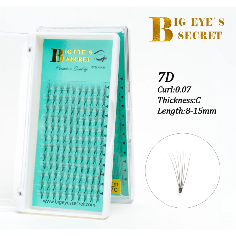 Ресницы для наращивания с эффектом Big eye's secret объемом 7D 100% синтетические волосы