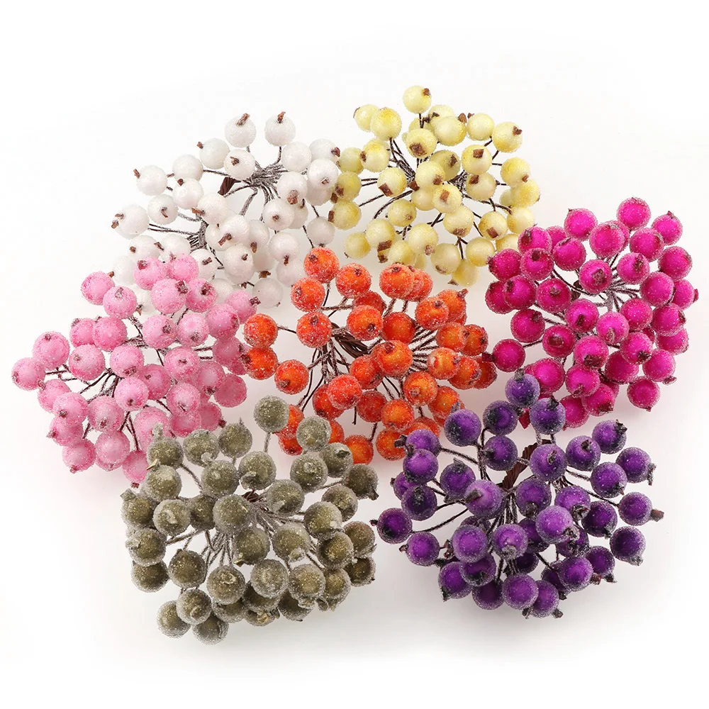 40x Mini Christmas Xmas Foam Frosted Fruit Artificial Berry Flower Home