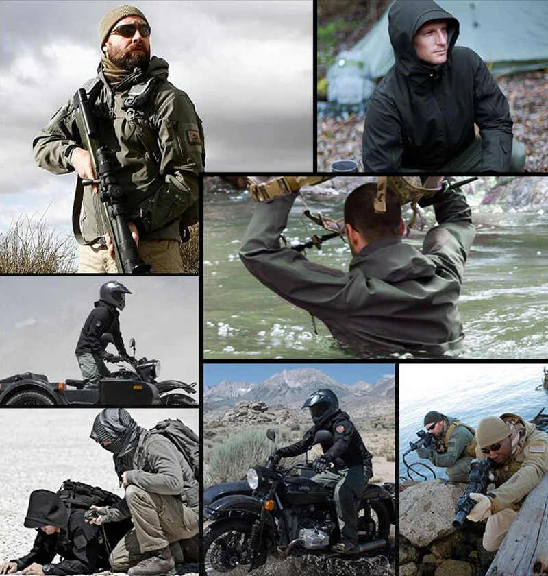 Esporte ao ar Roupas de Caça Militar à Prova Cabolsas com Capuz para Acampamento Livre Softshell Tático Jaqueta Masculina Camuflagem Dmilitary Água Caminhadas Tad 10 jaqueta masculina camuflagem roupas de caça militar