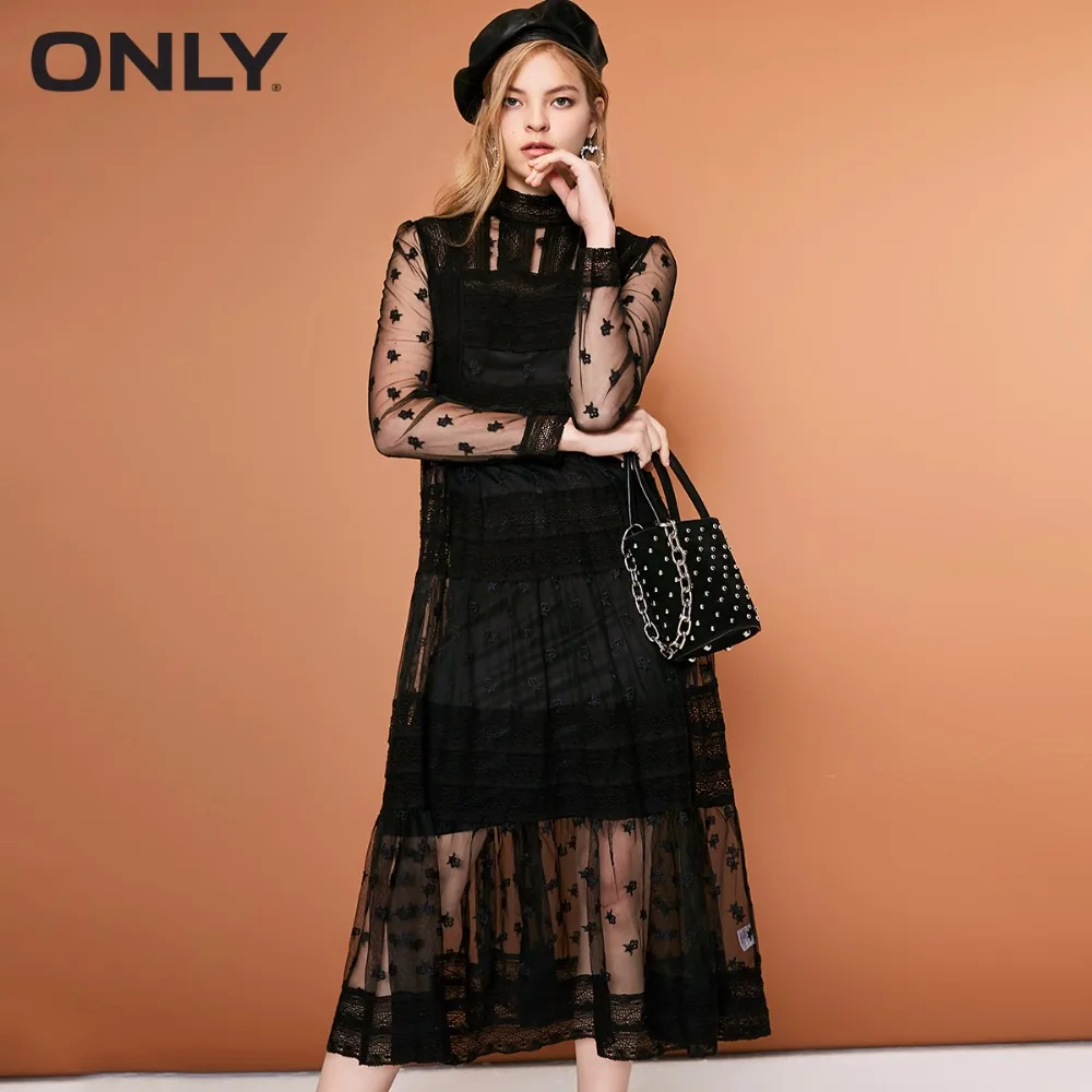 

ONLY womens' autumn and winter new lace mesh dress Adjustable camisole|118361531