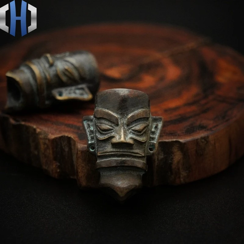 

Original Bronze Series Copper Man EDC Umbrella Rope Knife Pendant Handmade DIY Pendant With Ornaments Knife Beads