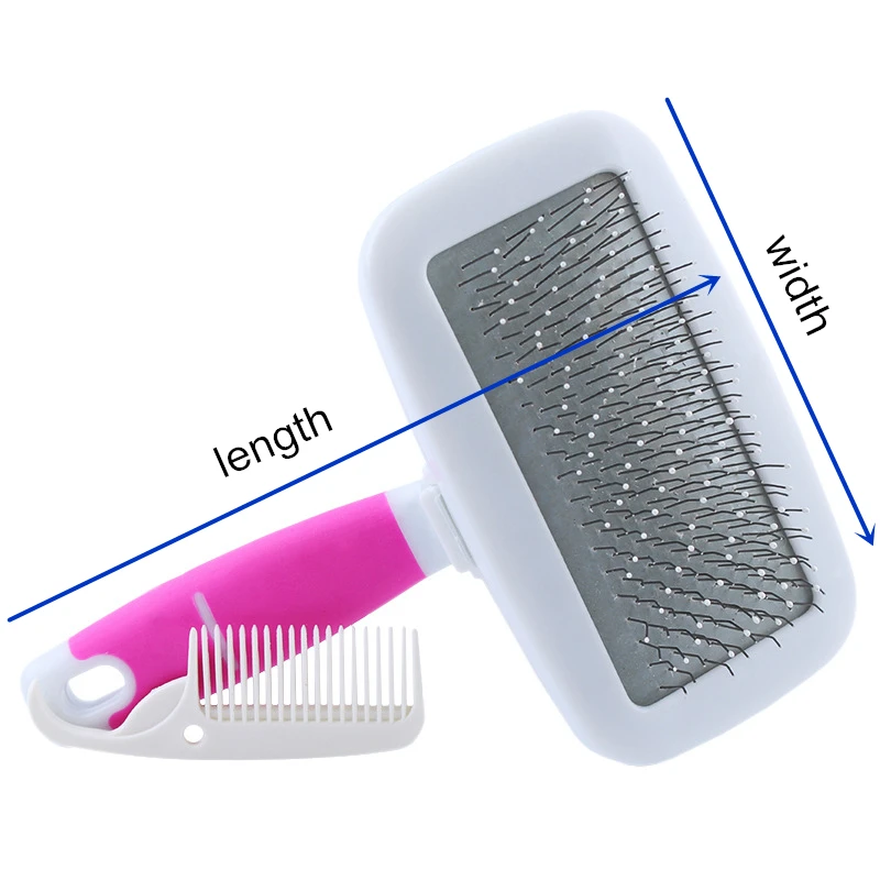 Pet Grooming Accessories 1 Set Pet Brush and Comb for Dogs Cats Perfect Pet Hair Brush with Soft Rubber Handle Size Small Large