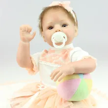 22 Inches Big Eyes Silicone Reborn Baby Doll with Magnetic 55 cm Lifelike Realistic Princess Newborn Babies Toys For Girls Gift