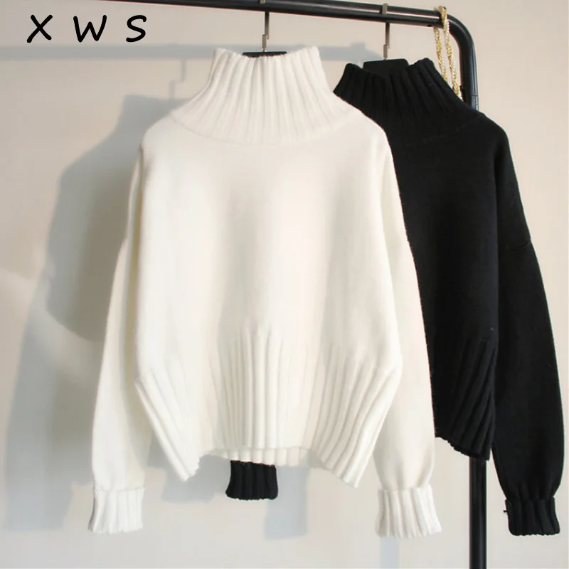 

2018 warm turteneck Autumn winter Sweater Pullovers Women Long Sleeve thick female Sweater female Jumpers white sweater top