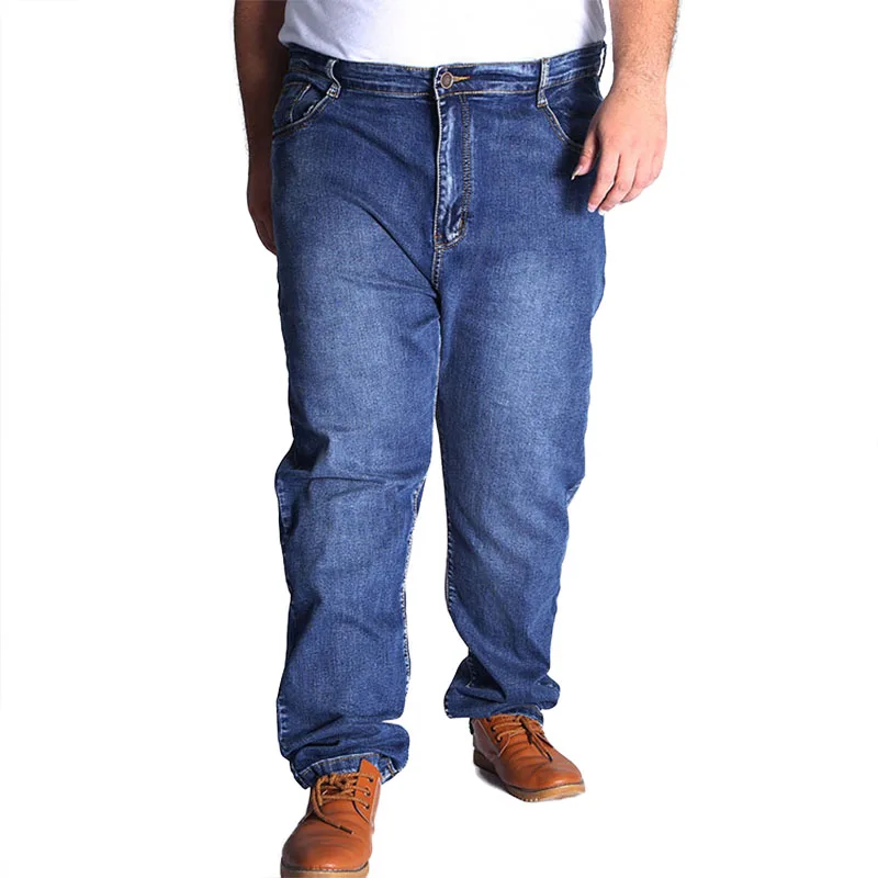 Повседневные джинсы больших размеров 36-52, весна-осень, Мужские штаны, Новое поступление, мужские джинсы от известного бренда, прямые джинсовые штаны, HLX37