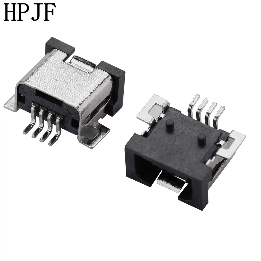 10 шт./лот мини USB 4pin SMT SMD розеточная часть соединителя для хвоста зарядки