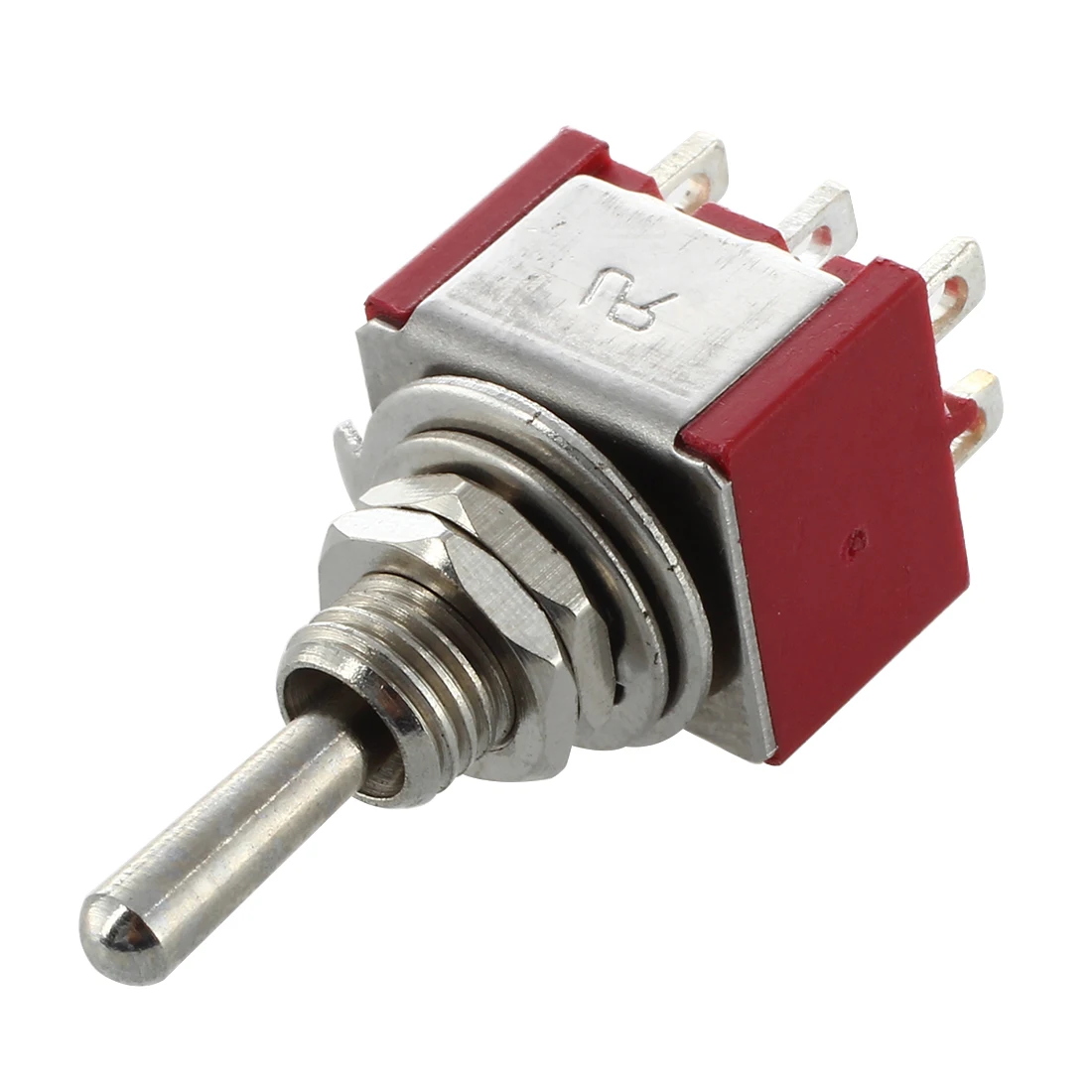 Mini Toggle Switch DPDT ON ON Two Position Red 2A 250V 5A 120Vin