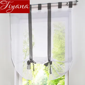 

Short Curtain Pure Soild Sheer Europe Window Kitchen Curtain For Modern Simple Living Room Cafe Cabinet One Piece DL002 #30