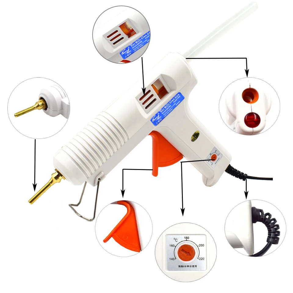 150W 100W EU Plug Hot Melt Glue Gun Professional High Temperature Adjustable Graft Repair Tool Electric Heat Gun DIY Thermo Tool 150W 100W EU Plug Hot Melt Glue Gun Professional High Temperature Adjustable Graft Repair Tool Electric Heat Gun DIY Thermo Tool