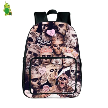 

Punk Tattoo Boy Rick Genest Overlay Printed Backpack Boys Girls School Bags Students Book Bag Womens Mens Laptop Travel Backpack