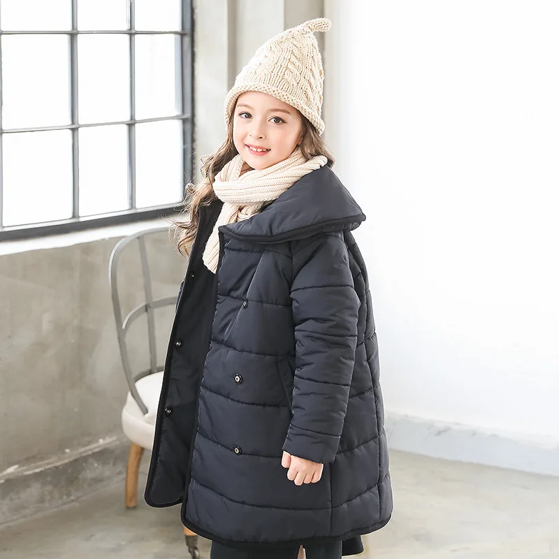 

Christmas parkas winter long coat for baby girls cotton padded kids girls winter jackets winter 2018 red black children parkas