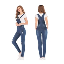Повседневные джинсовые комбинезоны джинсы для женщин плюс размер рваные джинсы комбинезон длинные джинсовые комбинезоны