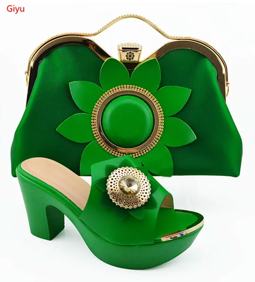 

doershow beautiful green Shoe and Bag Sets Italian Shoes and Bags Set for party African Matching Shoes and Bags! SKP1-20