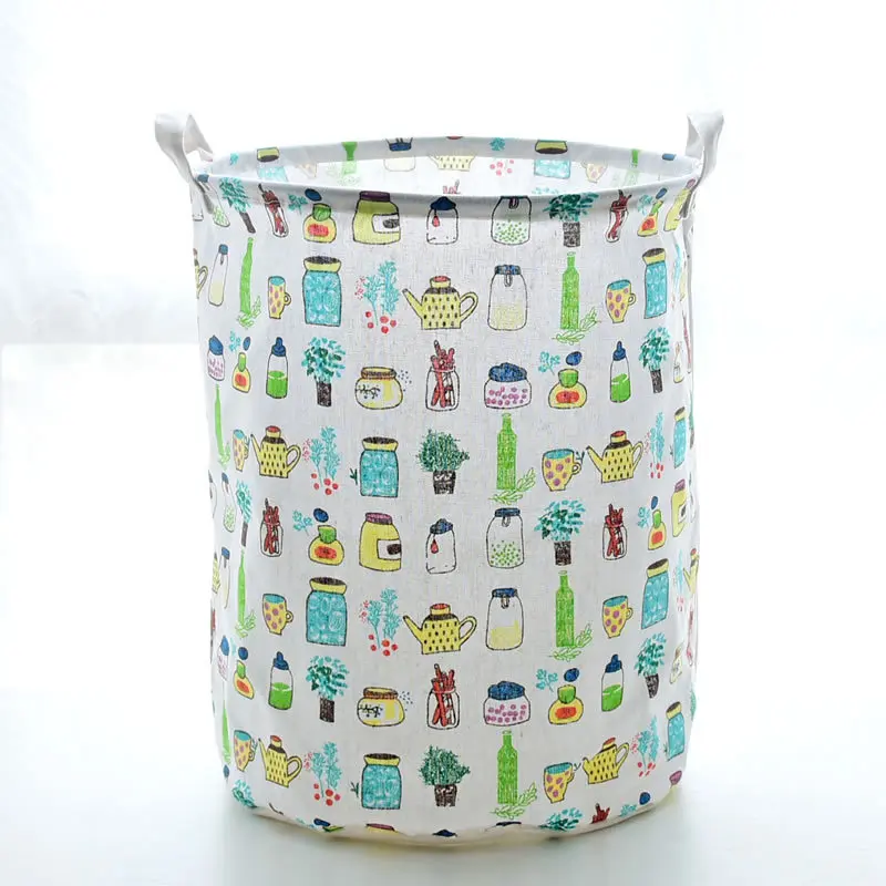 

Foldable Cloth Dirty Laundry Basket Cute Tins Pattern Kids Storage Basket For Storing Toys Organizers Helper Large Toys Basket