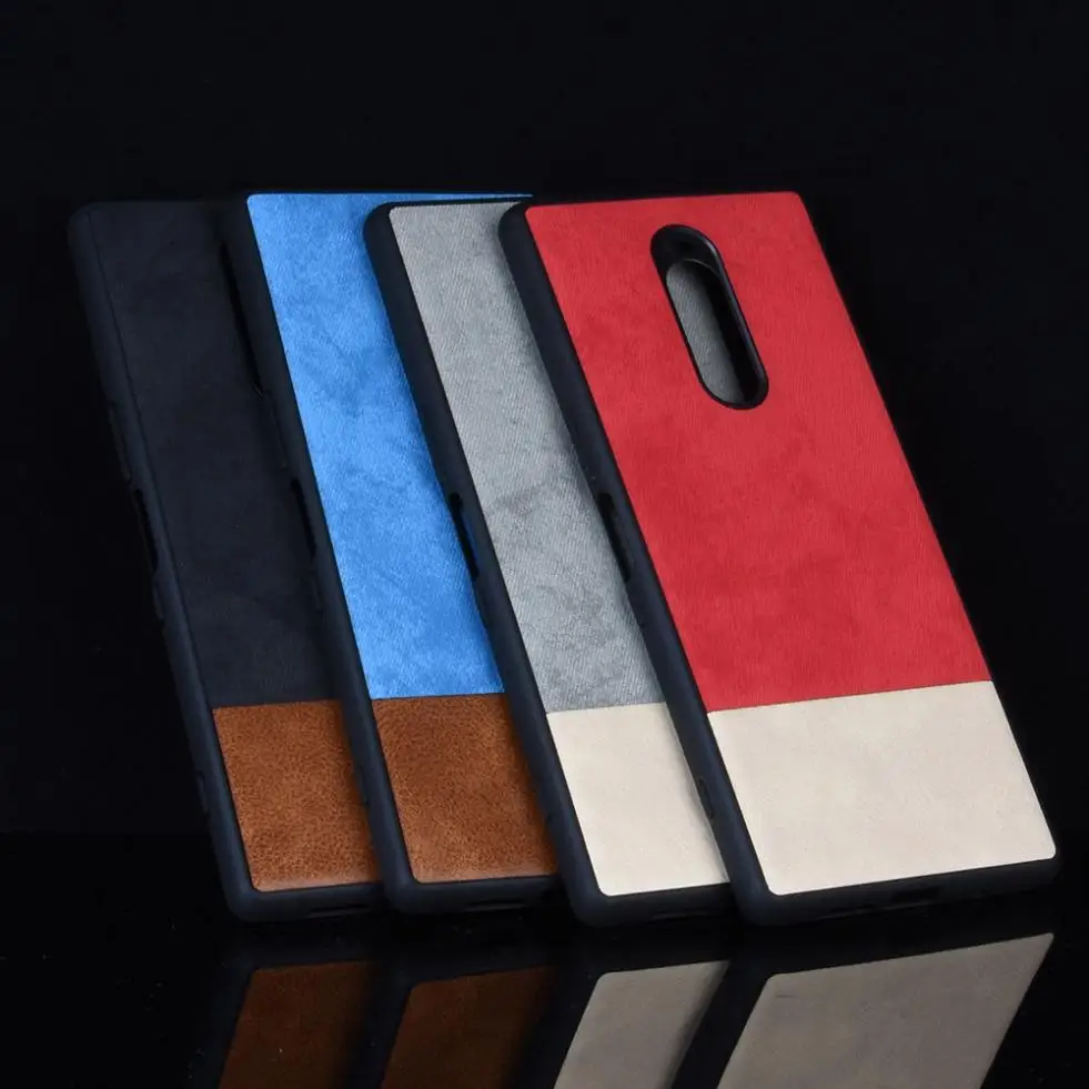 For Sony Xperia 1 Case Fashion Splice Double Color Slim Hybrid PC TPU PU Leather Phone Back Cover Soft Edge Hard Shell |