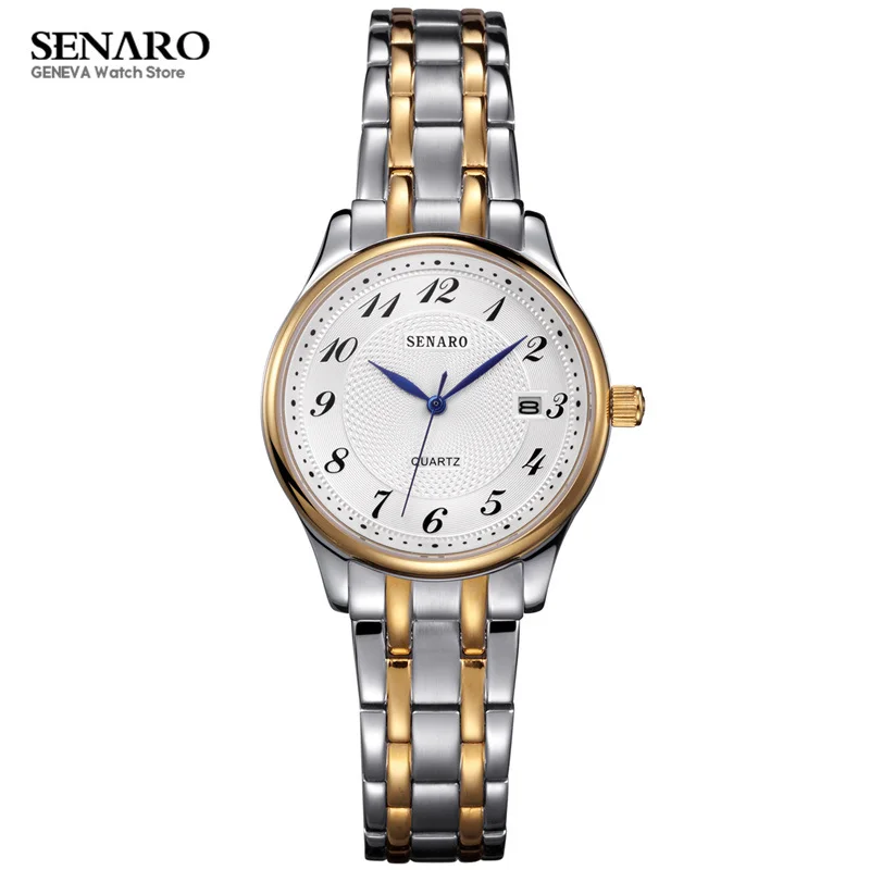 

SENARO NEW Fashion women watches 316L Stainless Steel Case Bracelet Quartz Wrist Watch Luxury Ladies Clock montre femme S20