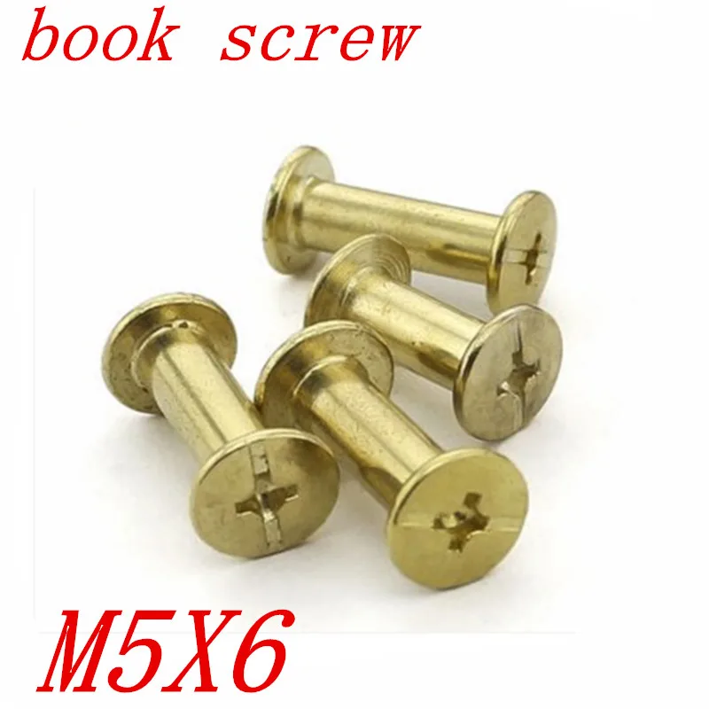 50 шт./лот M5 * 6 chicago винт с латунным покрытием учётная запись книги встык фото