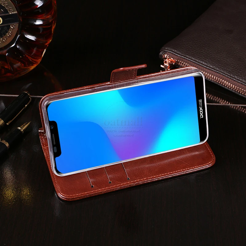Роскошные Винтаж из искусственной кожи флип чехол Для Doogee X70 бумажник с