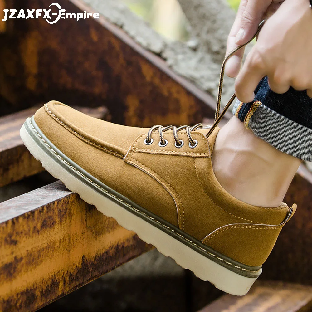 

Men Casual Leather Shoes Lace Up Comfortable Mens Military Shoes Work Safety Shoes Top Quality spring Autumn Boots