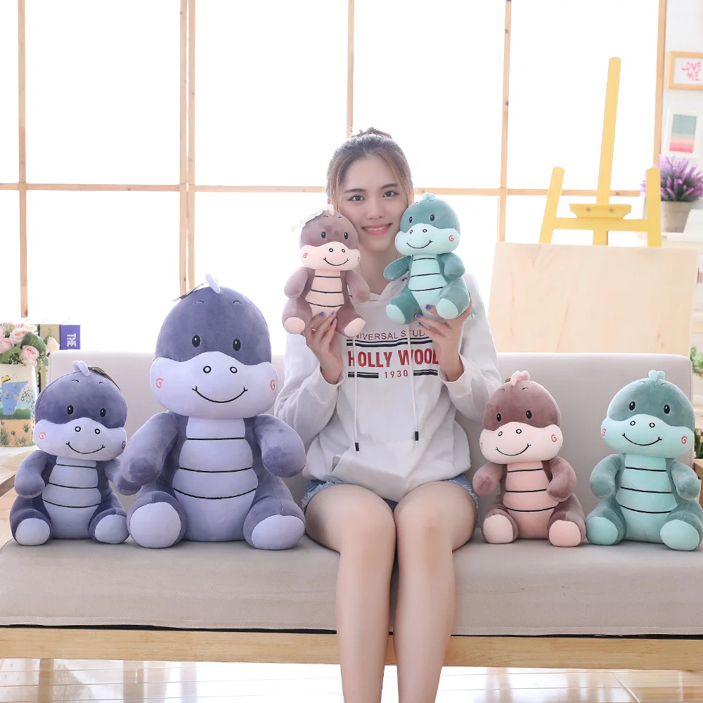 

Hot 2019 New 3 colors Cute Dinosaur Plush Pillow Stuffed Down Cotton Animal Toys Soft Pillow Cushion Christmas Gift Doll