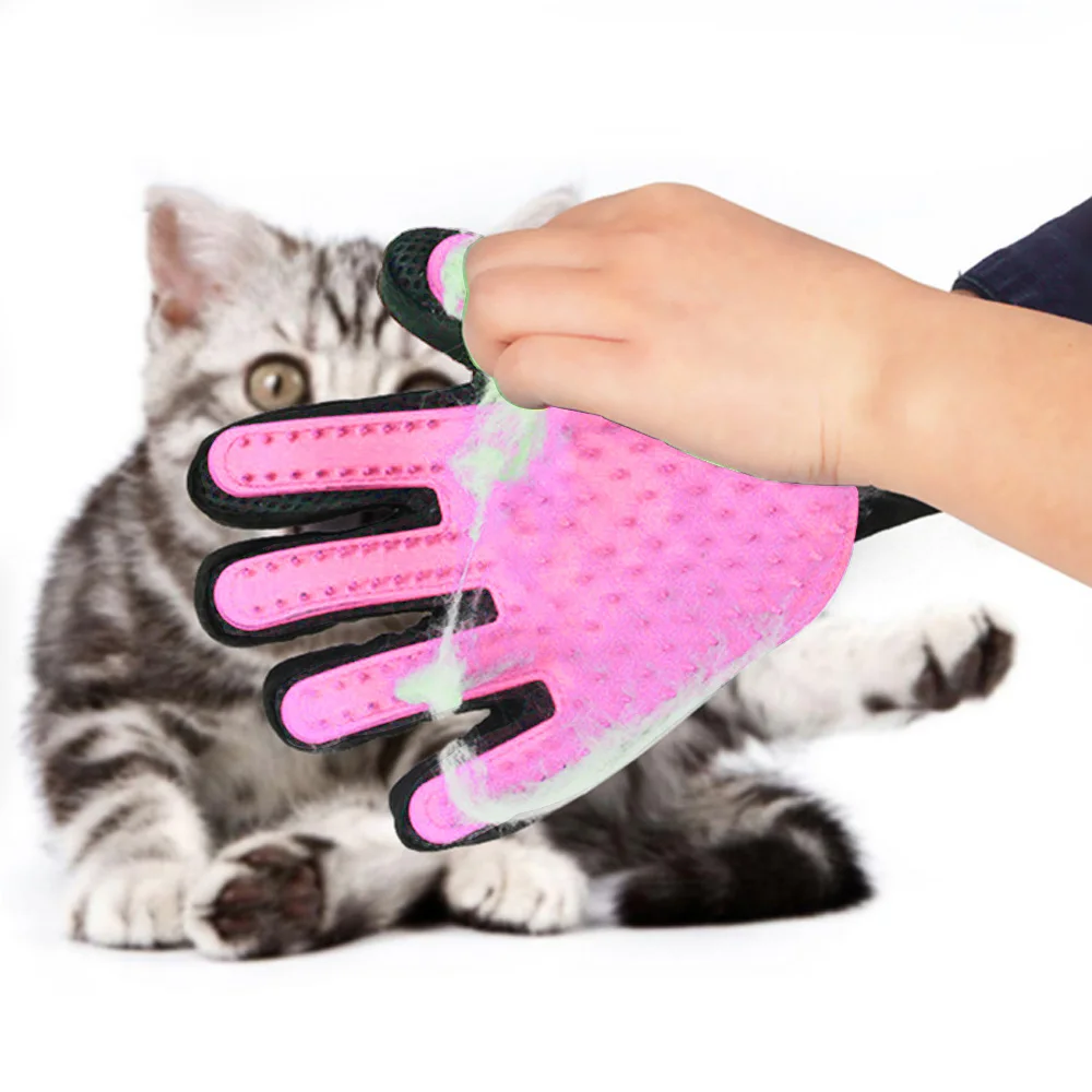 Silicone Cat Hair Remove Glove Pet Dog Deshedding Grooming Combs Brush Bath Cleaning Massage Gloves Cat Grooming Pet Supplies