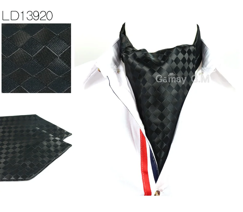 Men Vintage Wedding Ties Formal Cravat Ascot Scrunch Self British style Gentleman Polyester Neck Tie Luxury - Цвет: LD13920