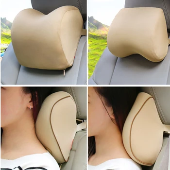 

In Auto Memory Foam Cotton Mesh Cushion Fabric Cover Soft Head Rest Headrest Neck Pillow Travel Support For Seat Chair