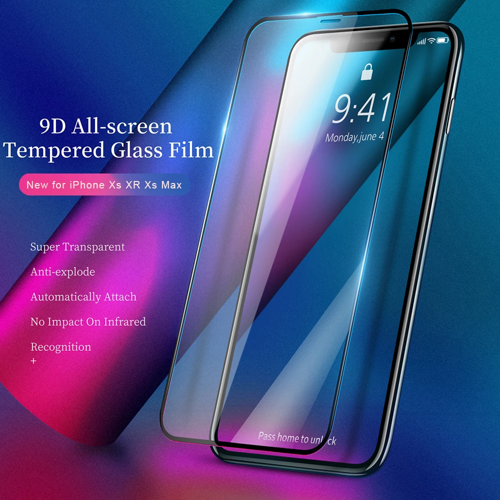 DUX DUCIS полное покрытие закаленное стекло для iphone Xs Max 3D Защита экрана стекло на айфон XR Xs iphone x s Защитная стеклянная пленка