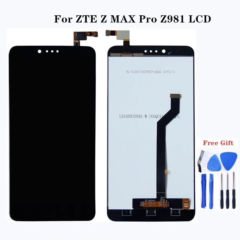 

100% test work replacement for ZTE Z Max Pro Z981 LCD monitor + large size touch screen digitizer component free shipping