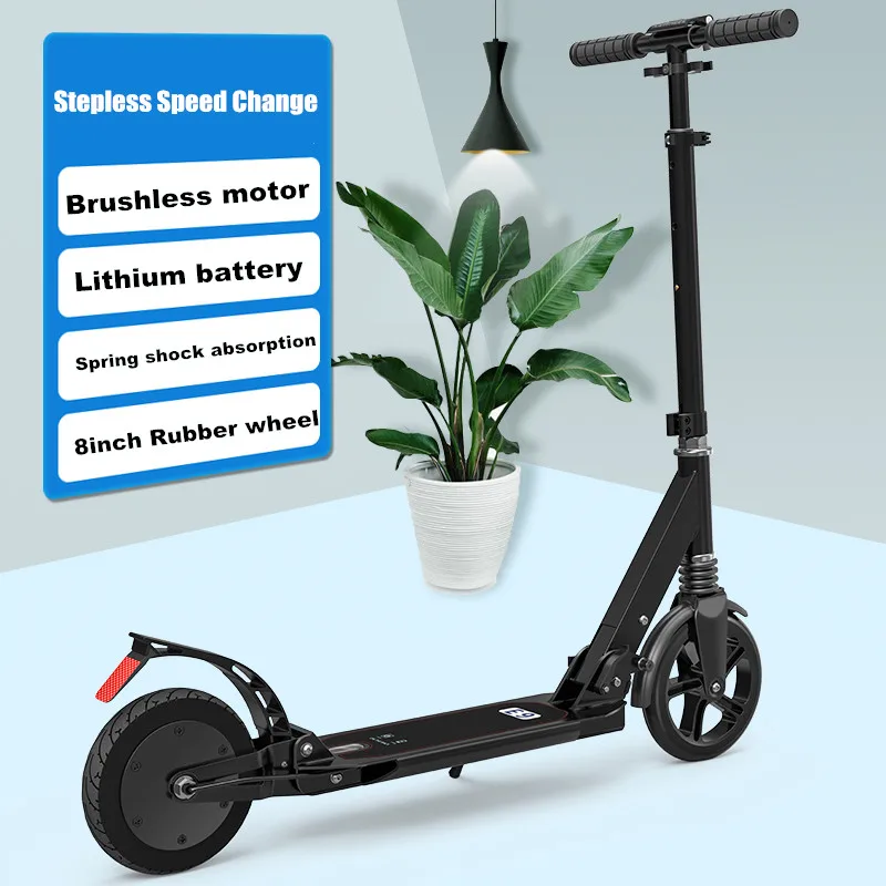 Best Brand New 8" Portable Mini Folding Electric Scooter 2 Wheels Power Assisted Aluminum alloy E-scooter For Child Adults Patinete 1