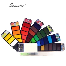 Превосходные Твердые акварельные краски в наборе с кисточек для рисования количество Ручка Складная Дорожная воды Цвет Pigment18/25/33/42 Цвета