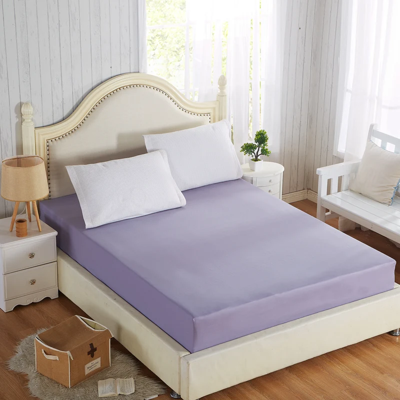 Простой Твердый стеганый наматрасник защитная подушка для кровати хлопок ткань простыня 30 см Высота/глубина размер по заказу
