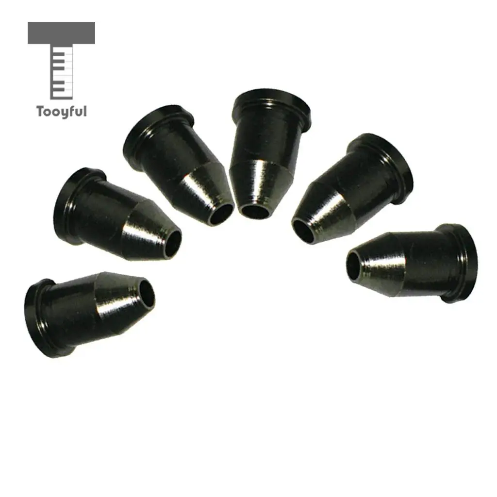 Tooyful Durable 6 Pieces Iron Guitars Through Body String Ferrules Bushing Black Musical Instrument Parts DIY