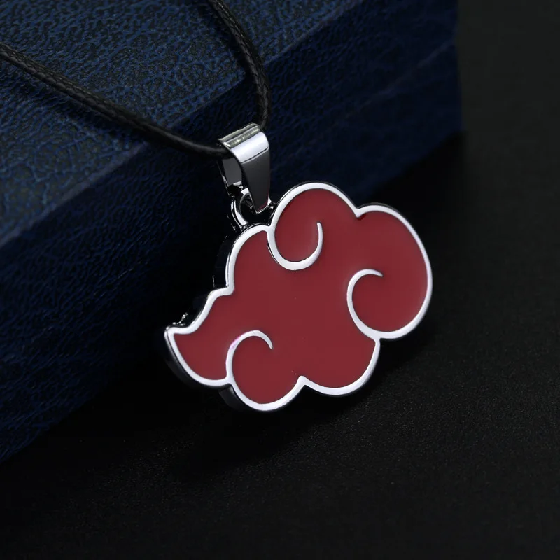 Аниме-персонаж Наруто Akatsuki Red Cloud Logo ожерелье Uchiha Obito Itachi металлические ожерелья с подвесками для фанатов фигурка игрушка; подарок