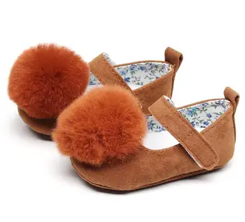 

2020 Newborn mary jean crib shoes Lovely ball baby girl shoes pu suede leather first walker baby moccasins soft sole dance shoes