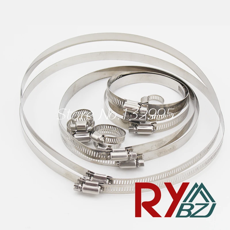 

10pcs/lot SUS304 Worm Drive Hose Clamp Stainless steel Fuel Pipe Tube Clips Pipe Clamps Hose Clips