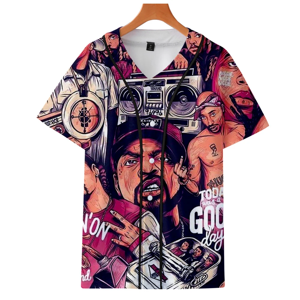 LUCKY Friday 3D известная B.I.G. Гавайская рубашка Harajuku летняя бейсбольная негабаритная рубашка для мужчин Biggie Small Rapper модная хип-хоп