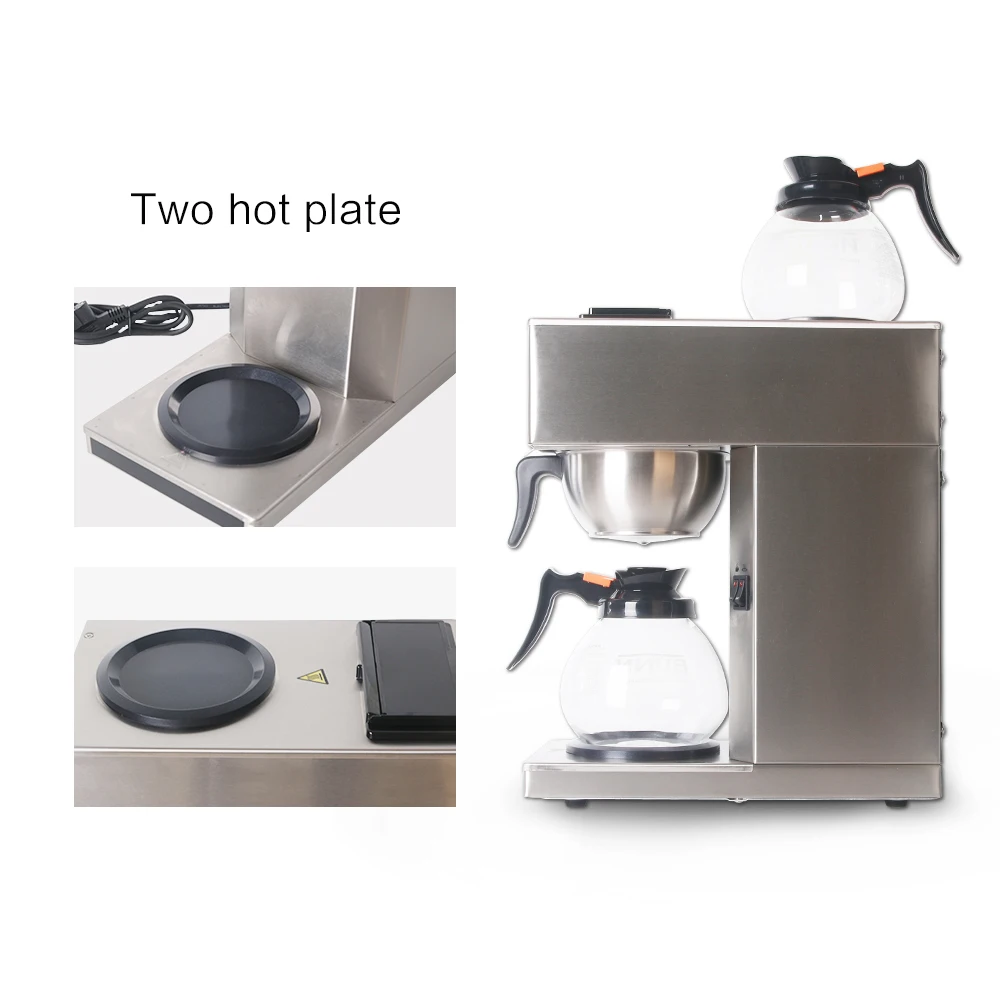 Automatic Coffee Maker Machine Distilling Americano Coffee Machine For Home Comercial Coffee Makers With 2 Pcs 1.8L Coffee Pots