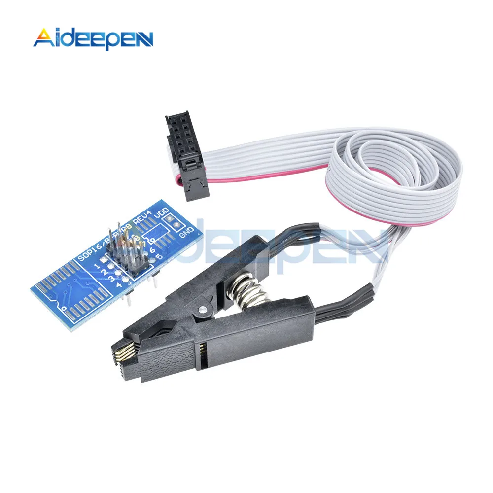 CH341A 24 25 серии EEPROM флэш-память биос USB программист модуль+ SOIC8 SOP8 тестовый зажим для EEPROM 93CXX/25CXX/24CXX - Цвет: SOP8 SOIC8 Test Clip