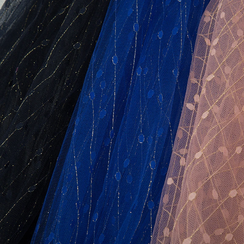 

High quality stripe lurex mesh tulle lace fabric for girls sequin mesh fabric for fashion designer T7861