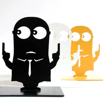

Cool Minions 007 Personalized Book Stand Iron Cartoon Characters Book End Creative Iron Despicable Me Minion Books End 3 Color