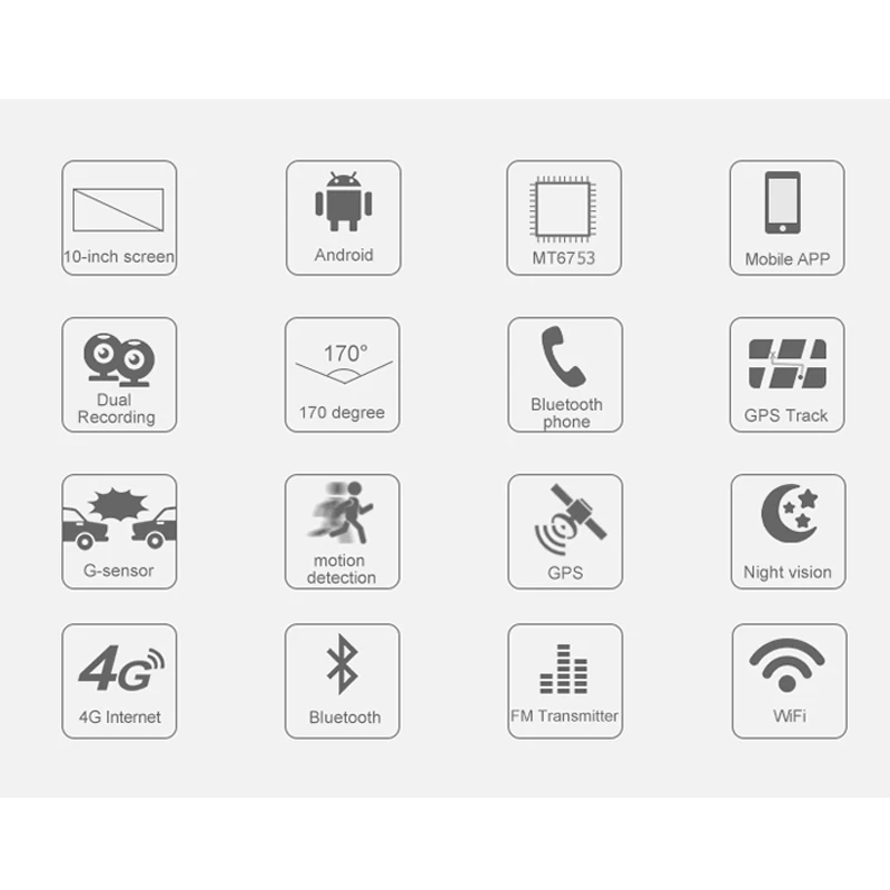 QUIDUX Автомобильный видеорегистратор 10 &quotAndroid интеллектуальное облако gps