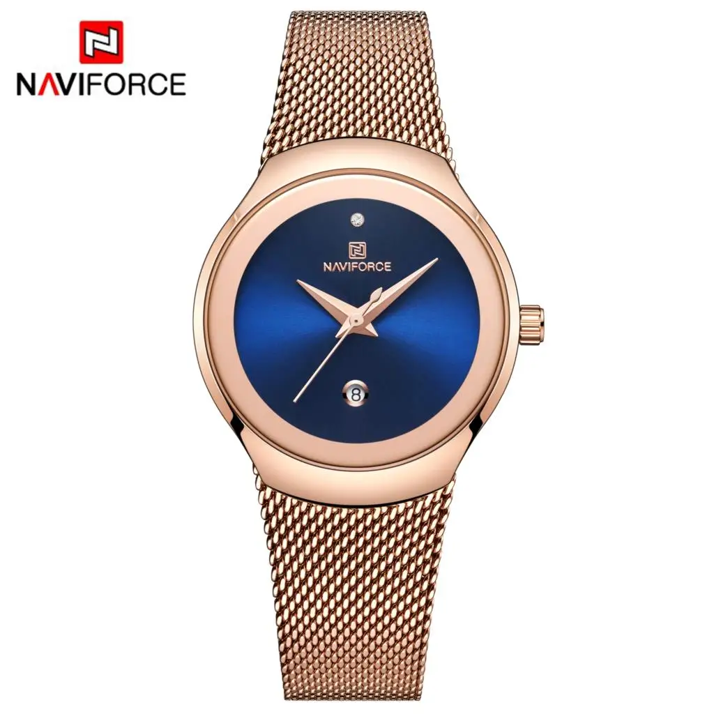 NAVIFORCE женские часы модные наручные роскошные браслет Relogio Feminino|Кварцевые часы| |