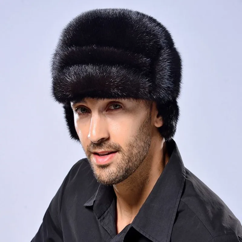 Норковая меховая шапка мужская новинка теплая зимняя модная меховая норковая шапка