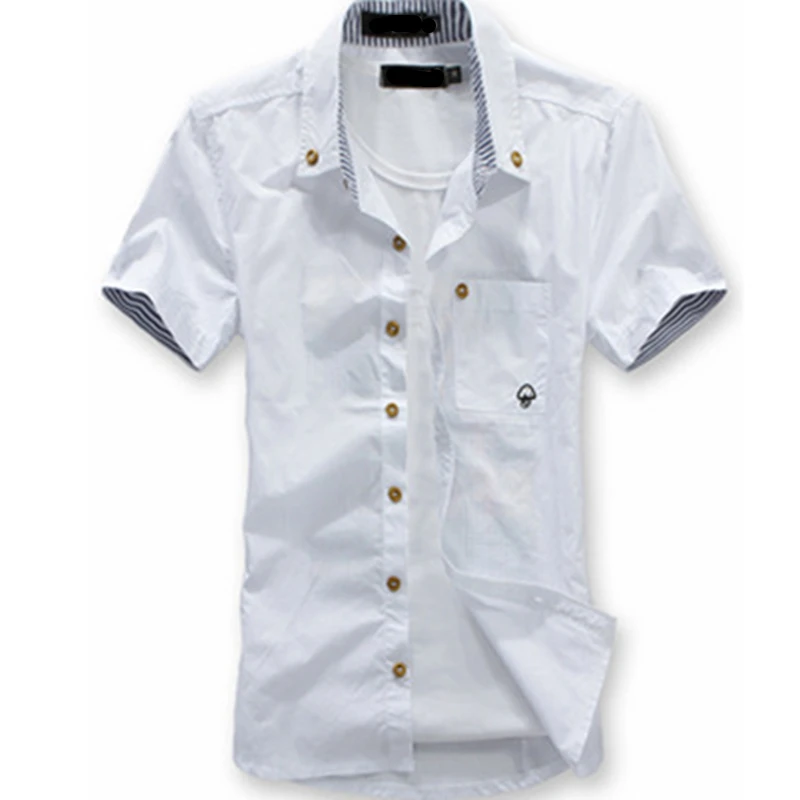 Новое поступление мужская повседневная рубашка маленький гриб Мужская рубашка с коротким рукавом рубашка Мужская s приталенная рубашка Мужская s полосатая рубашка рубашки
